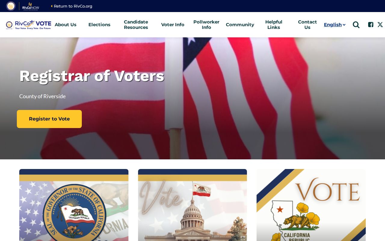 Temecula voter records Riverside County Registrar homepage