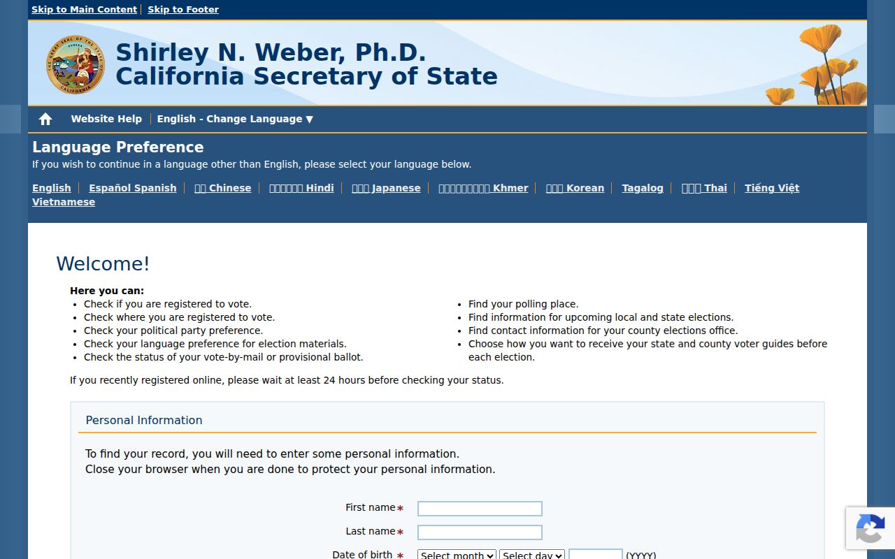 Temecula voter records My Voter Status lookup
